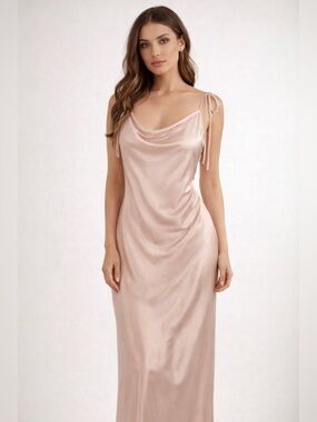 Blush Satin Slip Dress Chemise
